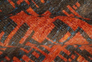 Hand Knotted 4x6 Rust and Charcoal Modern Abstract  Recycled Silk Area Rug