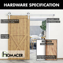 Non-Bypass Sliding Barn Door Hardware Kit - Classic Design Roller - Silver Finish