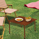 Outdoor Portable Wood Roll Up Table in Espresso 26"L x 26"W x 16"H