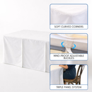 4ft Premium Fitted Tablecloth for 48" x 24" Rectangular Table - Wedding/Banquet/Trade Show - Polyester Cloth Fabric Cover - Off White