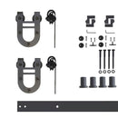 Non-Bypass Sliding Barn Door Hardware Kit - Horseshoe Design Roller