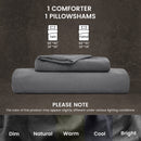 Stone Washed Duvet Cover Set - Gray