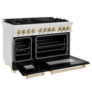 ZLINE 48" Autograph, Dual Fuel Range, Black Door, Bronze, RASZ-BLM-48-CB