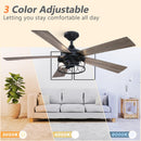 52" Windmill Modern DC Motor Downrod Mount Reversible Ceiling Fan with Lighting and Remote Control