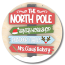 Unfinished North Pole Directions Door Sign Kit | Wood Craft Cutouts | 1/4" Thick |