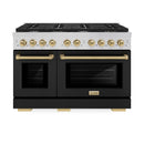 ZLINE 48"Paramount Dual Fuel Range Black Matte Champagne Bronze SDRZ-BLM-48-CB