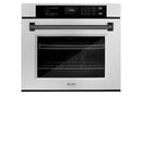 ZLINE 30"Professional True Convection Single Wall Oven, Air Fry, Self Clean, DuraSnow® Matte Black WASSZ-30-MB