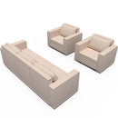 Ainfox 5-Seat Modular Sectional Sofa Sleeper Sofa Flannel Sofa with Storage Seat Beige