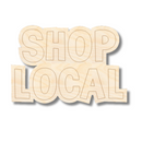 Unfinished Wood Etched Shop Local Shape | Paint By Line Crafts | up to 30" DIY