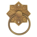 Brass Eastlake Ring Pull with Detailed Victorian 1870's Polished Brass