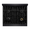 ZLINE 30" Select Dual Fuel Range Gas Cooktop Electric Convection Oven Black Stainless Steel HDRB-30