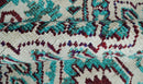 5x8 Hand Knotted Ivory, Blue and Red Antique Contemporary Bamboo Silk Area Rug