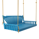 Keystone Amish Co. 5 Foot Sunburst Porch Swing Bed, Carribean Blue Paint