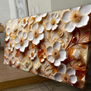 White And Golden Blooms Impasto Wall Art
