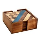 Mascot Hardware Beautiful Square Diagonal & Checkered Wood Coaster (Set of 4)