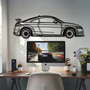 Audi TT Metal Car Wall Art with Rotating Wheels - Iconic Sports Coupe Silhouette Decor - Interactive Automotive Wall Art- KAFMEKA099