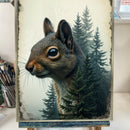 Squirrel Double Exposure Wall Art