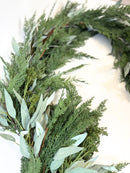 Ready to Ship - 9’ Artificial Real-Touch Cedar and Long Leaf Eucalyptus Garland