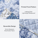 Kasentex Lightweight Floral Quilt Set - Soft All Season Bedspread Coverlet, Blue Vintage