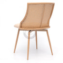 ASILAH Beige Rattan Swivel Dining Chair