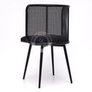 IMLIL Black Rattan Swivel Dining Chair