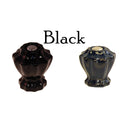 Fluted Glass Knob Vintage Old-Cut Replica Front Mounted Retro Depression Era