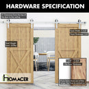 Non-Bypass Sliding Barn Door Hardware Kit - Classic Design Roller - Silver Finish