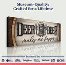 Deer And Beer Make Me Happy Hunting Sign II