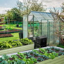 17" Tall, 12-in-1 Galvanized Raised Garden Bed in Sage Green