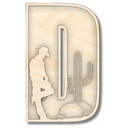 Unfinished Wood Layered Themed Letters | Rodeo | A-Z | 2 Piece | up to 24"