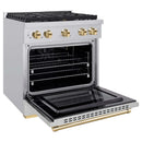 ZLINE 30 " Gas Range, Convection Oven Stainless Steel, Gold , SGRZ-30-G