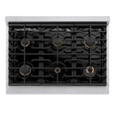 ZLINE 36"Gas Range, Convection Gas Oven, DuraSnow® Gold, SGRSZ-36-G