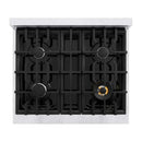 ZLINE 30" Select Dual Fuel Range Gas Cooktop Electric Convection Oven DuraSnow® Stainless Steel Black Matte Door HDRS-BLM-30