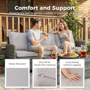 Ainfox 7-Piece Outdoor Wicker Patio Furniture Set,Sectional Conversation Set with 3-Seat Sofa, Loveseat, Coffee Table, Chairs & Ottomans, Gray, Space-Saving Design for Backyard, Porch, Poolside
