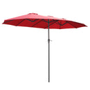 15Ft Double-Sided Patio Umbrella Outdoor Market Umbrella with Crank/Without Base