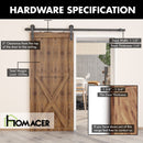 Non-Bypass Sliding Barn Door Hardware Kit - Straight Design Roller