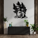 Windy Pines Metal Wall Art – Nature Pine Forest Rustic Cabin Home Decor