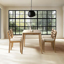 Farmhouse Dining Table Set With Upholstered Chairs