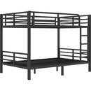 Metal Full XL over Full XL Bunk Bed for Teens and Adults,Space-Saving/Noise Reduced/No Box Spring Needed, Black