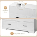 White 47Inch ContemporaryDresser With SevenDrawers