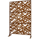 Outdoor & Indoor Privacy Screen Metal Privacy Screen 76' H×48' W, Freestanding Decorative Privacy Screen for Deck Balcony Patio, Privacy Fence Panels for Outside Lawn Garden PS117 BROWN