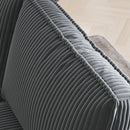 L-shaped 4-seater 105.5''*66.5'' corduroy sofa, large storage armrests with center console, USB charging, left and right seats can be switched, 2 packages of 130