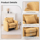 Oversized Accent Chair Yellow Chenille Armchair Living