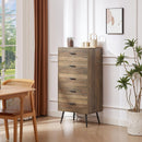 5-Drawer Chest - Spacious and Stylish Chest of Drawers, Dresser for Bedroom, Closet, Hallway, 23.6"W x 15.7"D x 48"H, Rustic Walnut