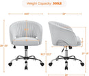 Home Office Chair With Tufted Barrel Back Light Gray