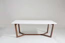 Adelaide Calacatta Quartz Dining Table Walnut Base