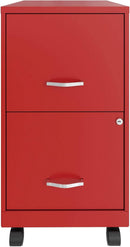 Red Mobile File Cabinet With 2 Locking Drawers 18 Inch