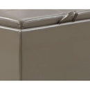 Gray Storage Ottoman With Reversible Tray Top Modern Design