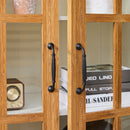 Rustic Style Display Cabinet with Glass Doors for Collectibles - White & Brown, 71.2'' Tall