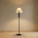 Mid Century Modern Wood Large Floor Lamp with Pleated Lampshade 65"H
